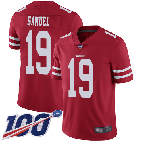 San Francisco 49ers Limited Red Men Deebo Samuel Home NFL Jersey 19 100th Season Vapor Untouchable